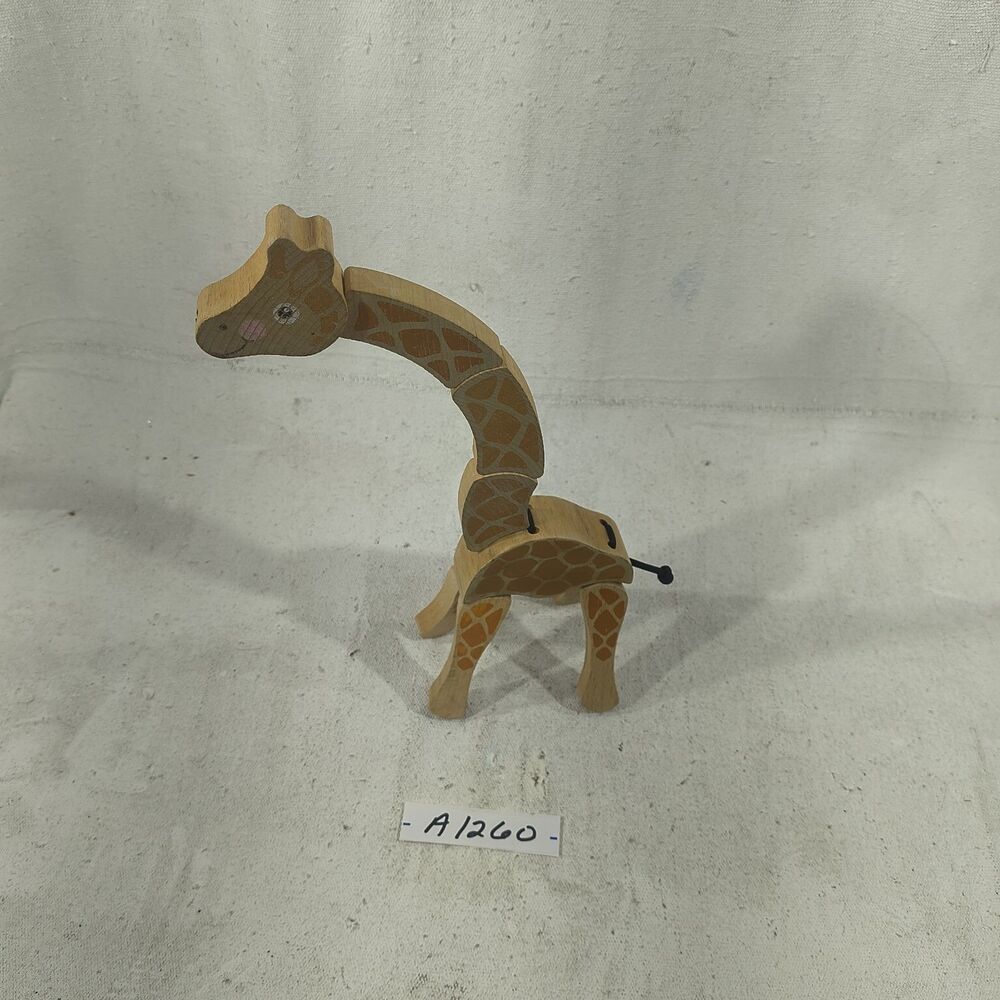 Melissa & Doug Wooden Giraffe Poseable Toy 12" X 4" X 4"